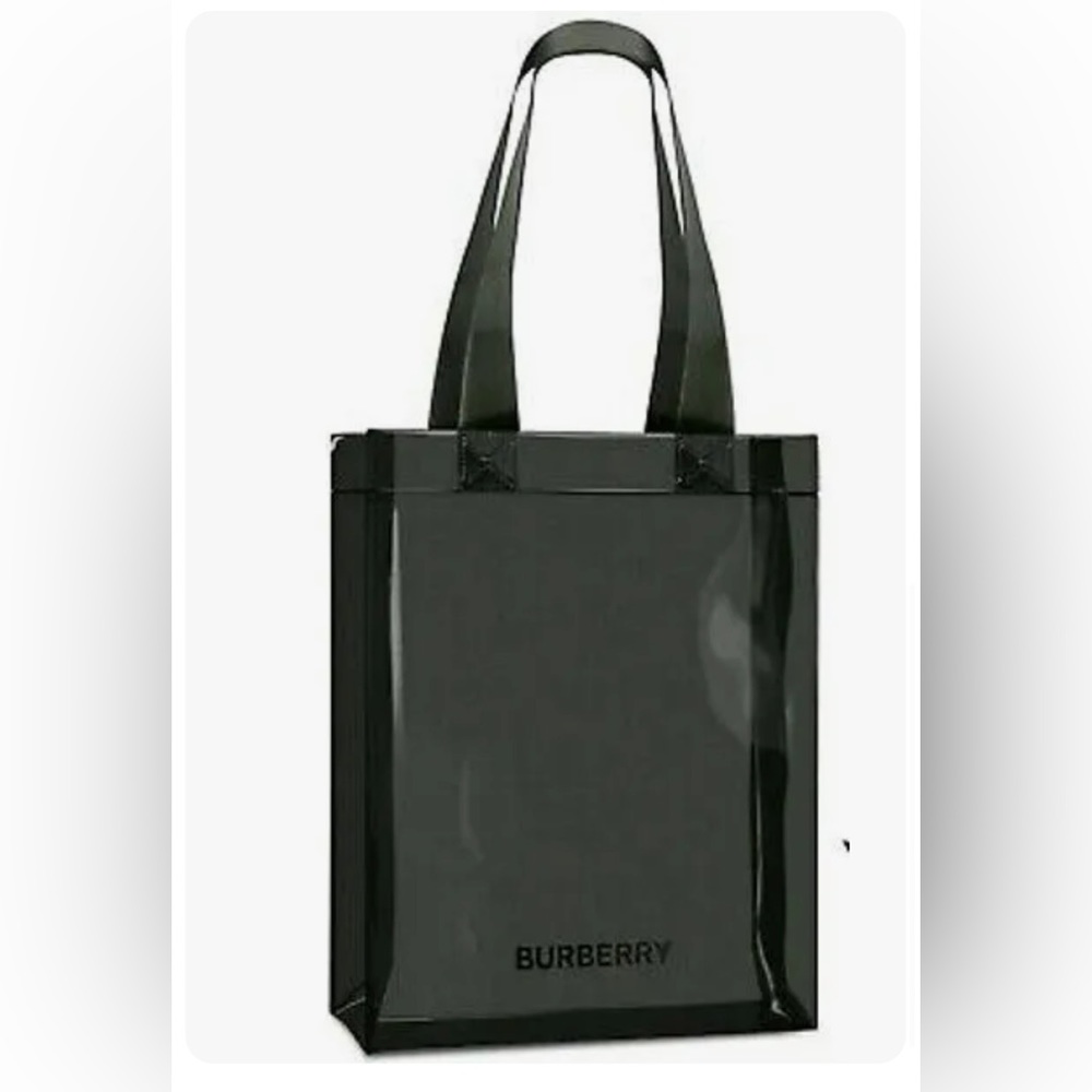 Burberry Black Clear Translucent Tote Shoulder Shopper Bag limited edition
